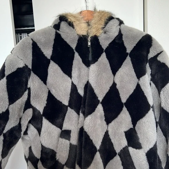 SUPREME DIAMOND FAUX FUR JACKET
